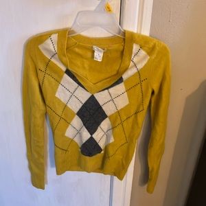 Mustard, yellow Cashmere school sweater